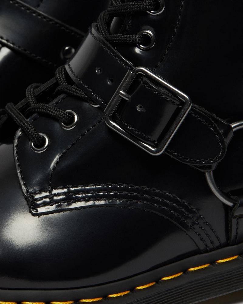 Dr Martens 1460 Harness Læder Snørestøvler Dame Sort | DK 165RVD